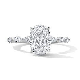 Neil Lane Artistry 2.58 CT. T.W. Oval Certified Lab-Grown Diamond Engagement Ring in 14K White Gold (F/VS2)