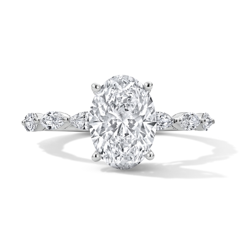 Neil Lane Artistry 2.58 CT. T.W. Oval Certified Lab-Grown Diamond Engagement Ring in 14K White Gold (F/VS2)