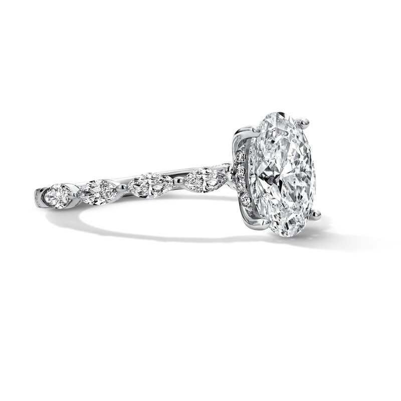 Neil Lane Artistry 2.58 CT. T.W. Oval Certified Lab-Grown Diamond Engagement Ring in 14K White Gold (F/VS2)