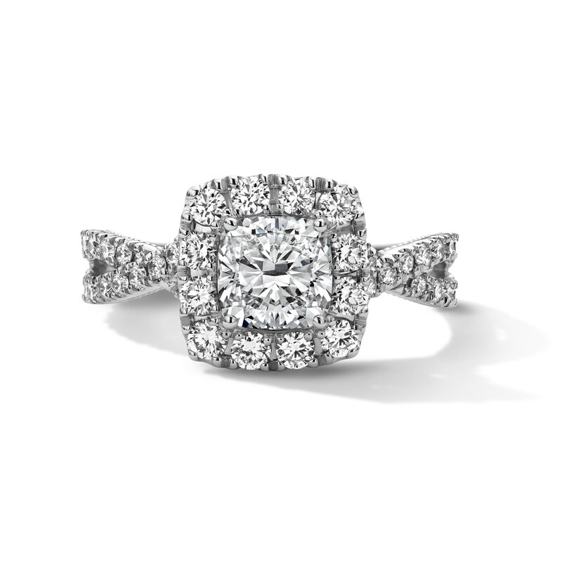 Neil Lane Artistry 1.80 CT. T.W. Cushion Certified Lab-Grown Diamond Engagement Ring in 14K White Gold (F/VS2)