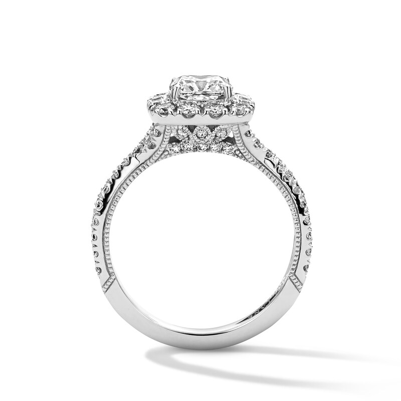 Neil Lane Artistry 1.80 CT. T.W. Cushion Certified Lab-Grown Diamond Engagement Ring in 14K White Gold (F/VS2)