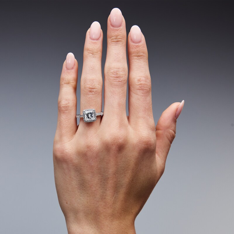 Neil Lane Artistry 1.95 CT. T.W. Princess-Cut Certified Lab-Grown Diamond Frame Engagement Ring in 14K White Gold (F/VS2)