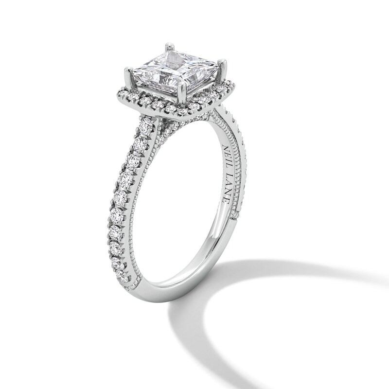 Neil Lane Artistry 1.95 CT. T.W. Princess-Cut Certified Lab-Grown Diamond Frame Engagement Ring in 14K White Gold (F/VS2)