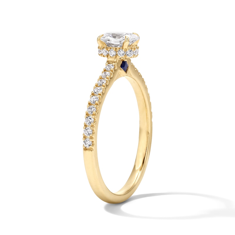 Main Image 5 of Vera Wang Love Collection Oval 0.69 CT. T.W. Diamond Engagement Ring in 14K Gold