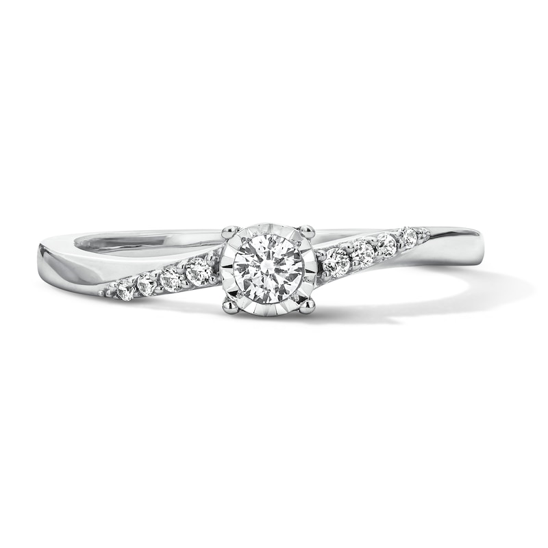 Main Image 1 of 0.15 CT. T.W. Diamond Promise Ring in Sterling Silver