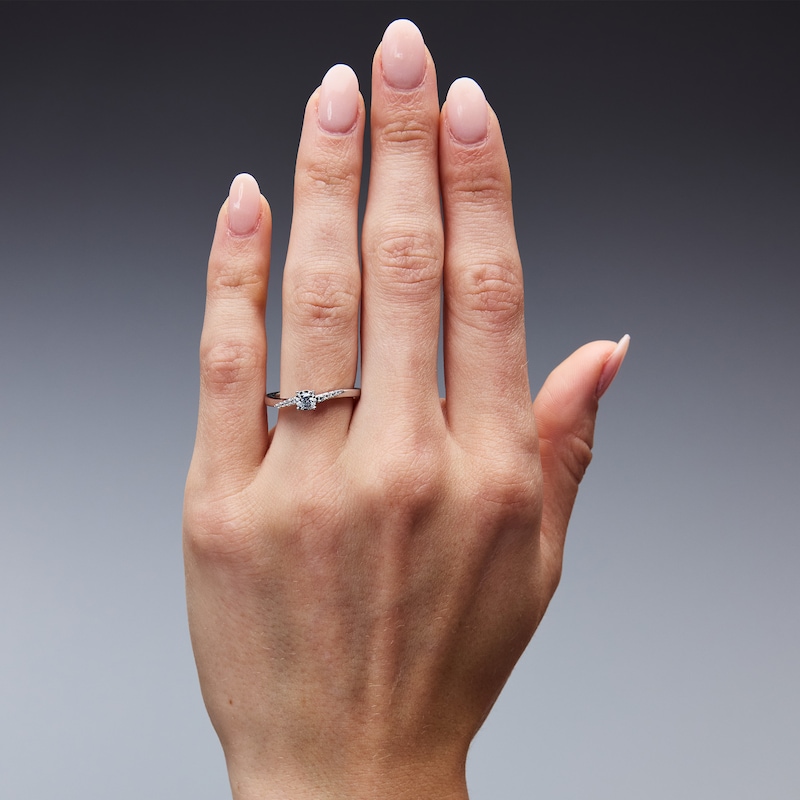 Main Image 2 of 0.15 CT. T.W. Diamond Promise Ring in Sterling Silver