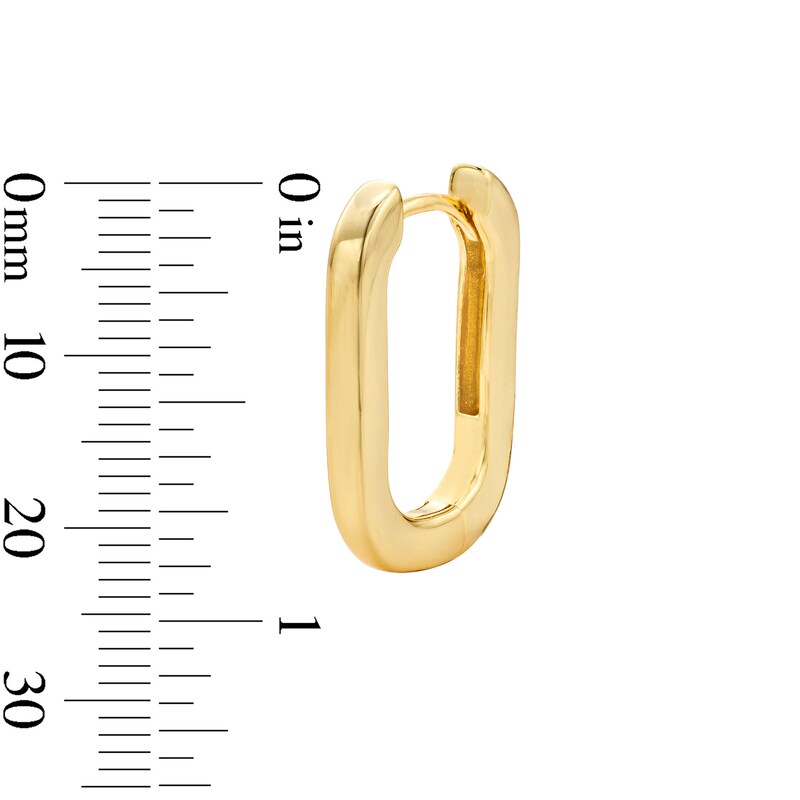 Main Image 2 of 22.0mm Squared Oval Tube Hoop Earrings in Solid Sterling Silver with 18K Gold Plate