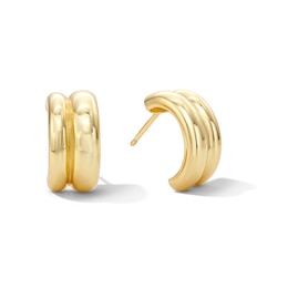 Double Half-Hoop Earrings in Sterling Silver with 18K Gold Plate