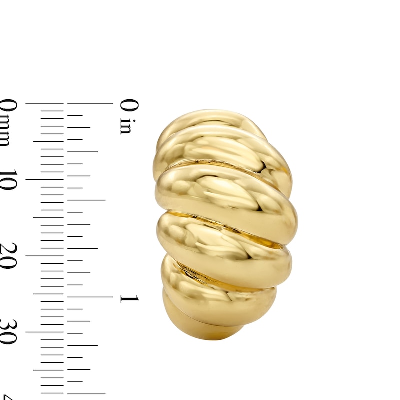 Puffed Graduated Drop Earrings in Sterling Silver with 18K Gold Plate