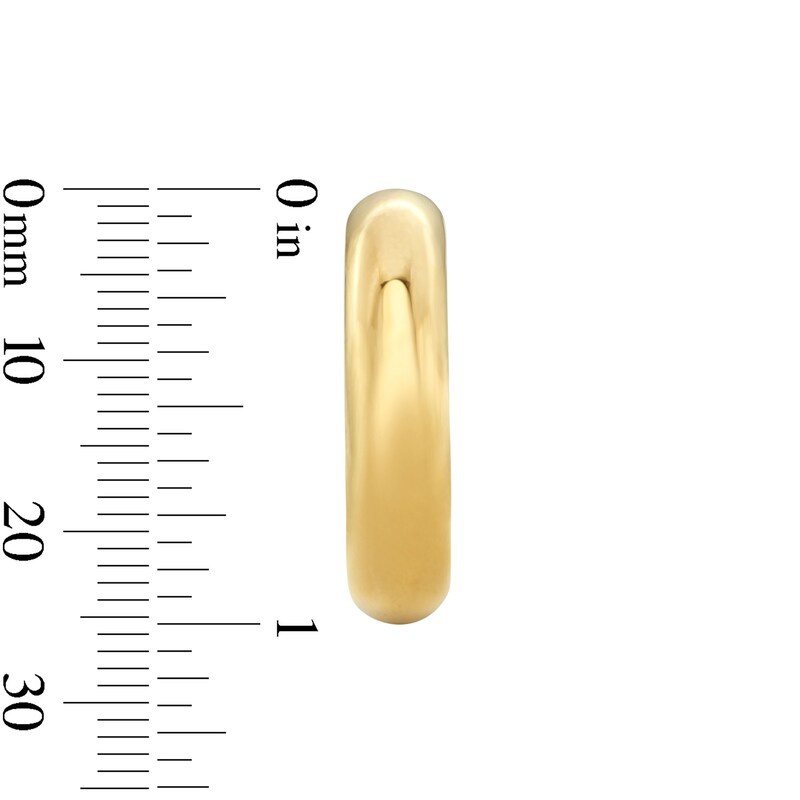 21.0mm J-Hoop Tube Earrings in Hollow Sterling Silver with 18K Gold Plate