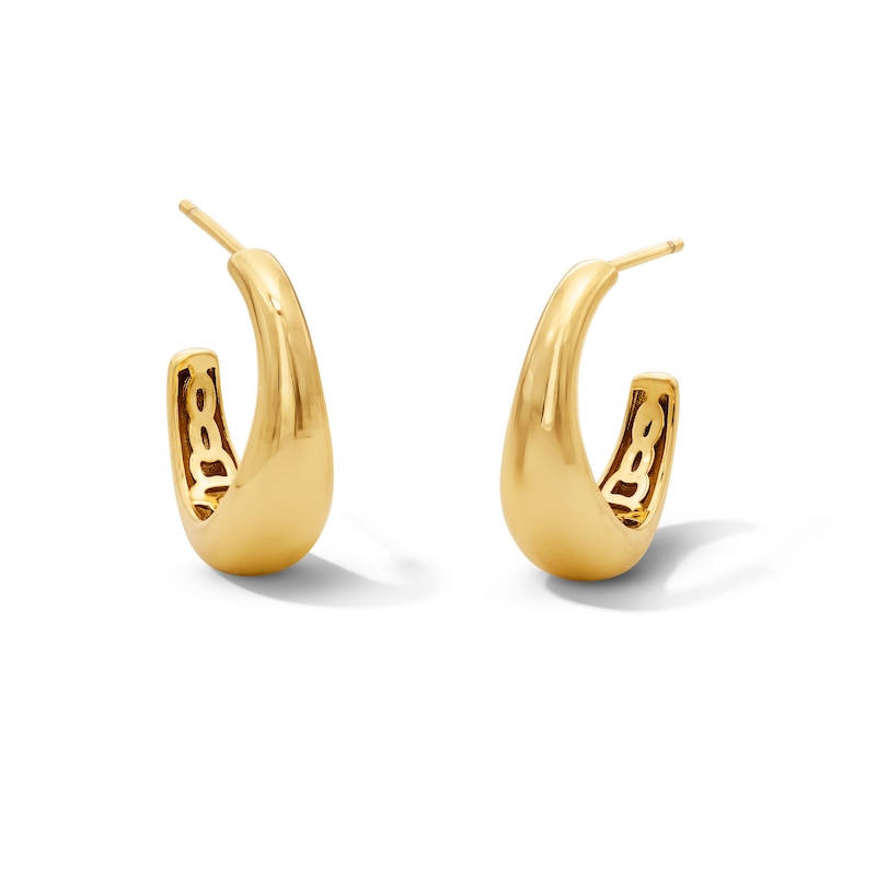 20.0mm Graduated J-Hoop Earrings in Sterling Silver with 18K Gold Plate