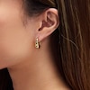 Thumbnail Image 2 of 20.0mm Graduated J-Hoop Earrings in Sterling Silver with 18K Gold Vermeil
