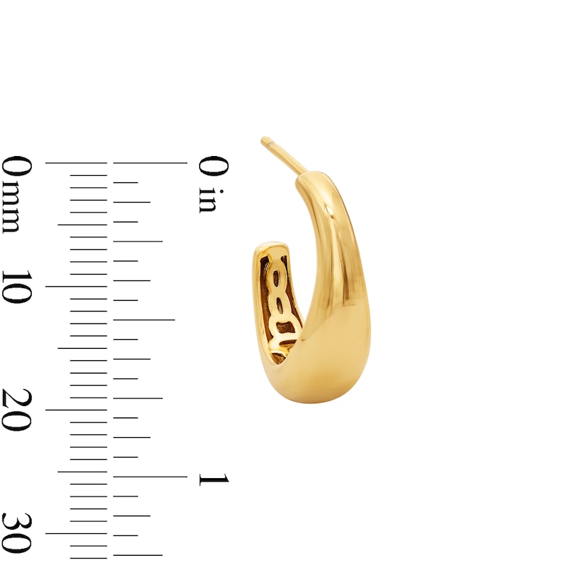 20.0mm Graduated J-Hoop Earrings in Sterling Silver with 18K Gold Plate