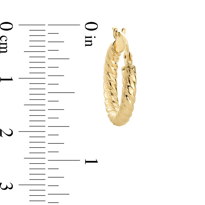 15.5mm Twist Hoop Earrings in Hollow 10K Gold