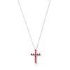 Thumbnail Image 1 of Lab-Created Ruby Cross Pendant in Sterling Silver