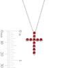 Thumbnail Image 3 of Lab-Created Ruby Cross Pendant in Sterling Silver