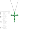 Thumbnail Image 3 of Lab- Created Emerald Cross Pendant in Sterling Silver
