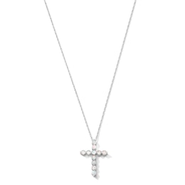 Lab-Created Opal Cross Pendant in Sterling Silver