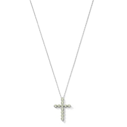 Peridot Cross Pendant in Sterling Silver