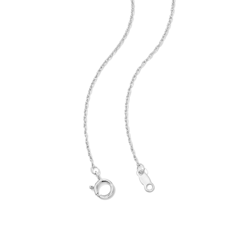 Main Image 2 of White Lab-Created Sapphire Cross Pendant in Sterling Silver