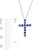 Thumbnail Image 3 of Blue Lab-Created Sapphire Cross Pendant in Sterling Silver