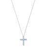 Thumbnail Image 1 of Swiss Blue Topaz Cross Pendant in Sterling Silver