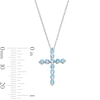 Thumbnail Image 3 of Swiss Blue Topaz Cross Pendant in Sterling Silver