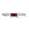 Thumbnail Image 1 of Baguette-Cut Lab-Created Ruby and White Lab-Created Sapphire Stackable Ring in Sterling Silver