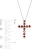 Thumbnail Image 3 of Garnet Cross Pendant in Sterling Silver
