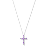 Thumbnail Image 1 of Amethyst Cross Pendant in Sterling Silver