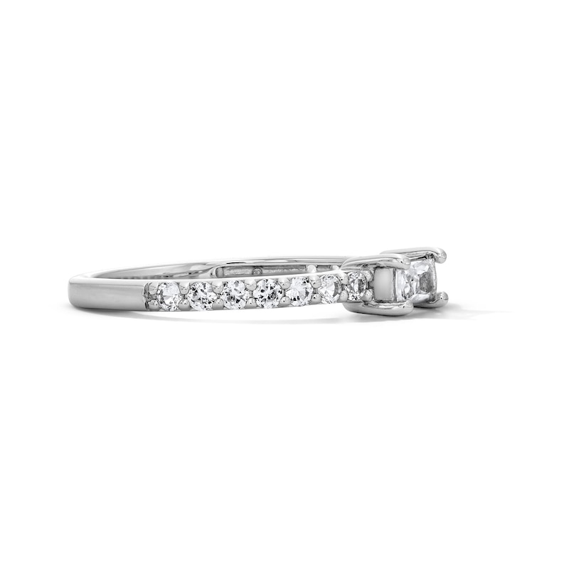 Baguette-Cut White Lab-Created Sapphire Stackable Ring Sterling Silver