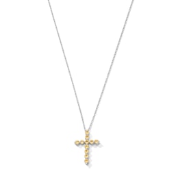 Yellow Citrine Cross Pendant in Sterling Silver