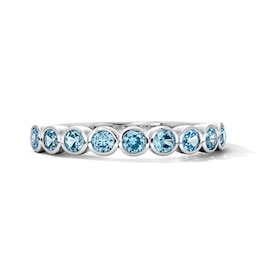 Swiss Blue Topaz Stackable Band in Sterling Silver