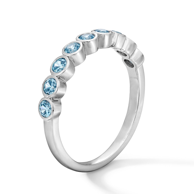 Swiss Blue Topaz Stackable Band Sterling Silver