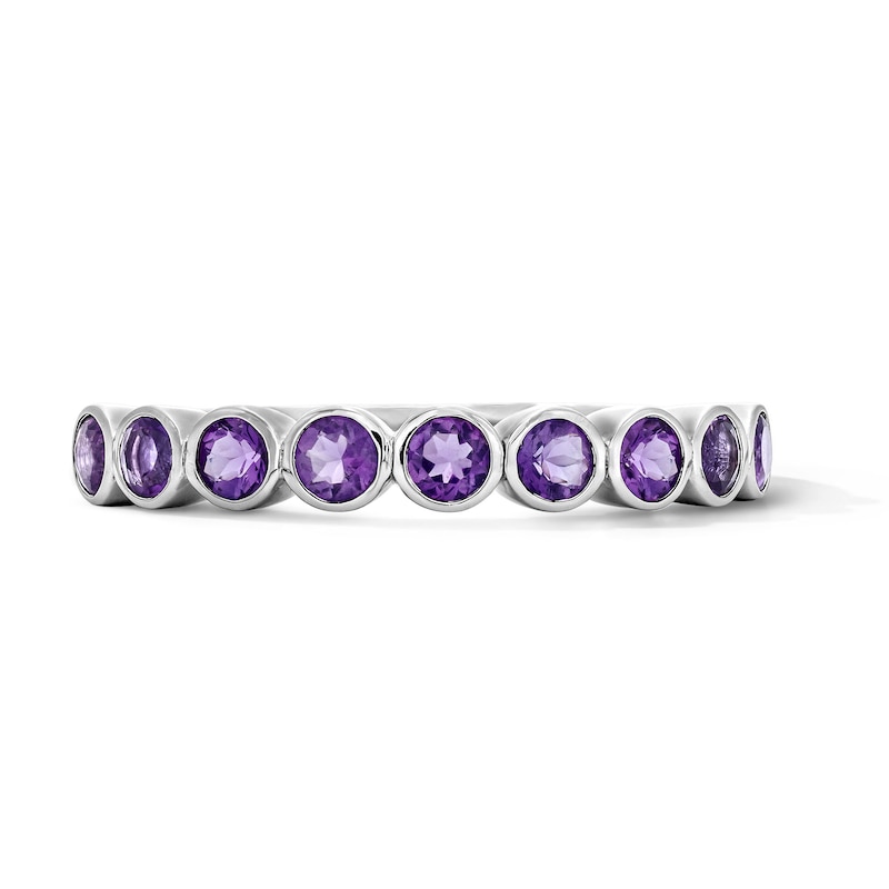 Amethyst Stackable Band Sterling Silver