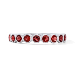 Lab-Created Ruby Stackable Band in Sterling Silver