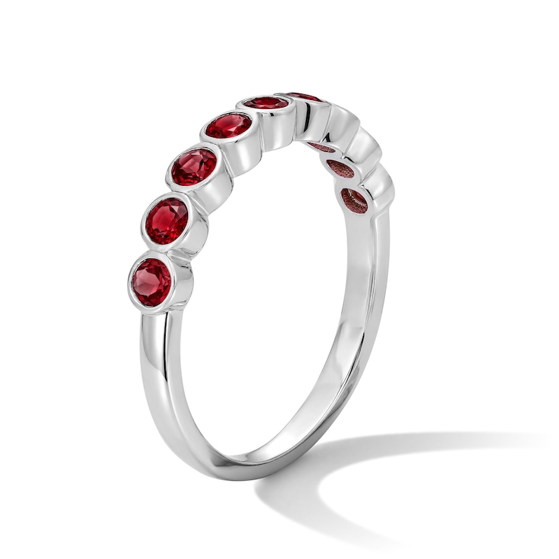 Lab-Created Ruby Stackable Band Sterling Silver
