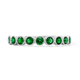 Lab-Created Emerald Stackable Band in Sterling Silver