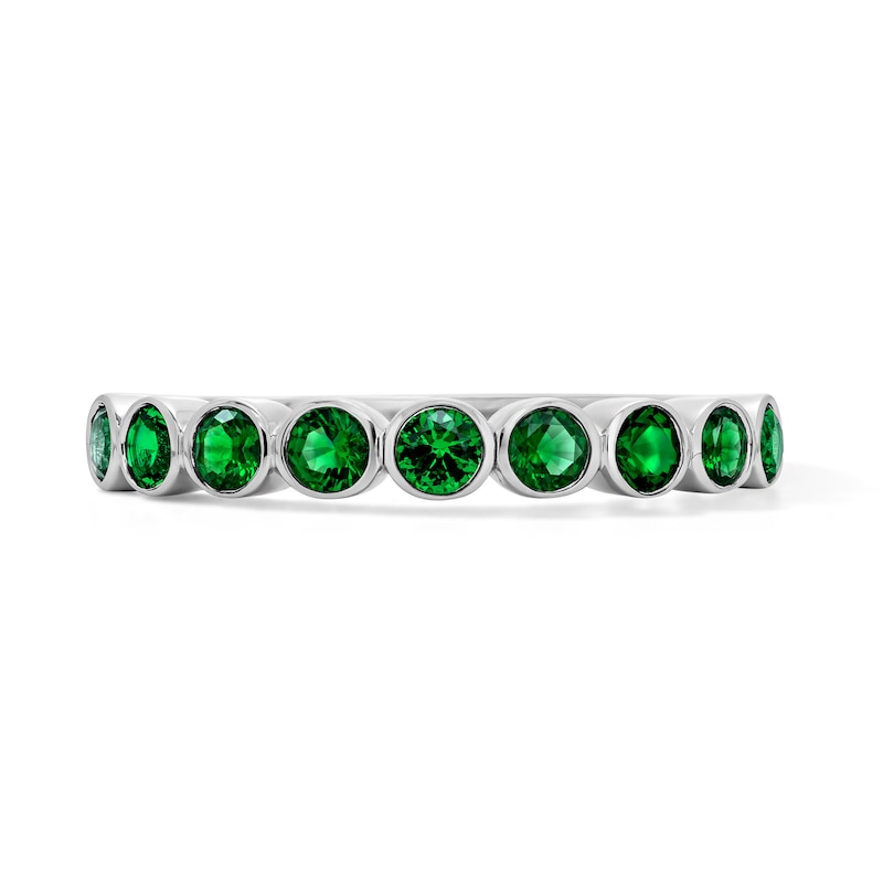 Lab-Created Emerald Stackable Band Sterling Silver