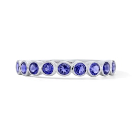 Blue Lab-Created Sapphire Stackable Band in Sterling Silver