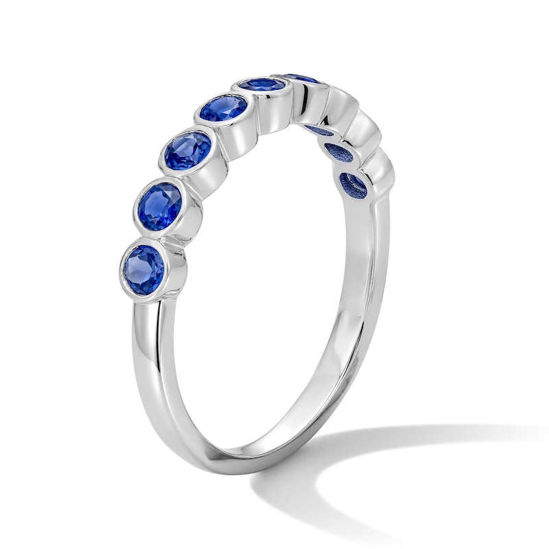 Lab-Created Sapphire Stackable Band Sterling Silver