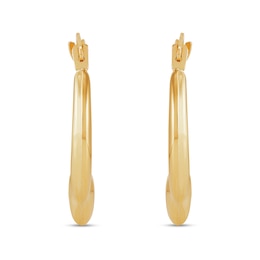 19.48mm Heart Hoop Earrings in Hollow 10K Gold