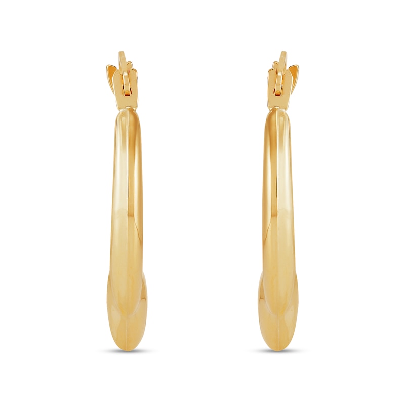 19.48mm Heart Hoop Earrings in Hollow 10K Gold