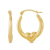 Thumbnail Image 2 of 19.48mm Heart Hoop Earrings in Hollow 10K Gold