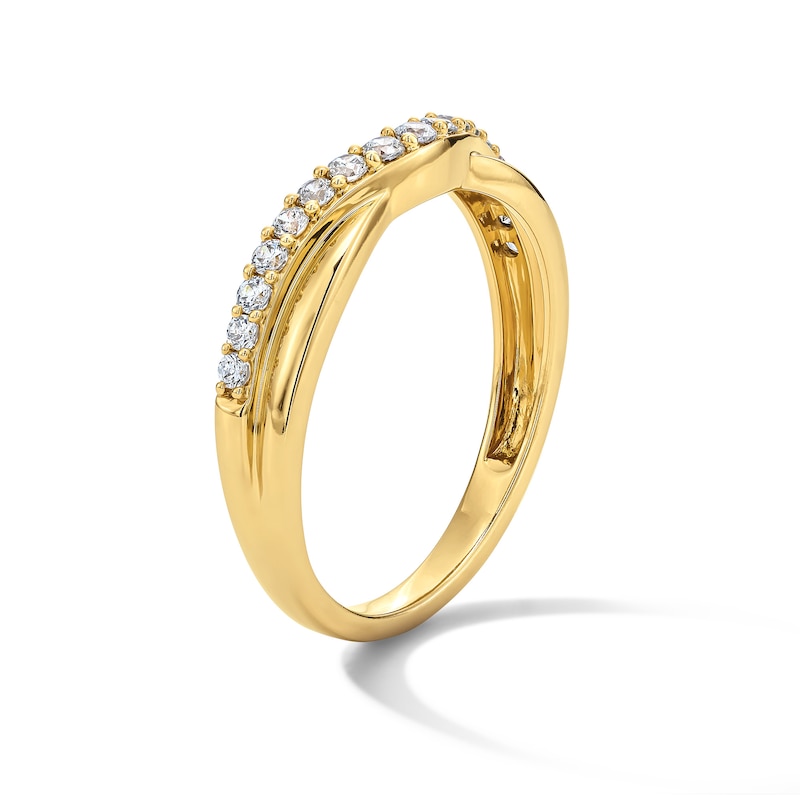 Main Image 3 of 0.25 CT. T.W. Certified Diamond Contour Band in 14K Gold (I/SI2)