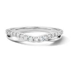 0.25 CT. T.W. Certified Diamond Contour Band in 14K White Gold (I/SI2)