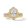Thumbnail Image 1 of Neil Lane Artistry 1.68 CT. T.W. Oval Certified Lab-Grown Diamond Arabesque Bridal Set in 14K Gold