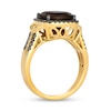 Thumbnail Image 3 of Le Vian® Cushion-Cut Chocolate Quartz® and 0.44 CT. T.W. Diamond Frame Ring in 14K Honey Gold™