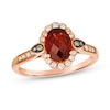 Thumbnail Image 1 of Le Vian® Oval Pomegranate Garnet™ and 0.24 CT. T.W. Diamond Frame Ring in 14K Strawberry Gold®