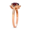Thumbnail Image 2 of Le Vian® Oval Pomegranate Garnet™ and 0.24 CT. T.W. Diamond Frame Ring in 14K Strawberry Gold®